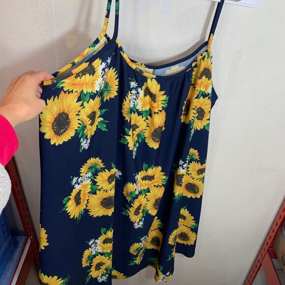 Women's Summer Sleeveless Sunflower Print Size L - Picture 8 of 10